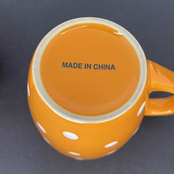 Orange with White Polka Dot Mug - Picture 6 of 6